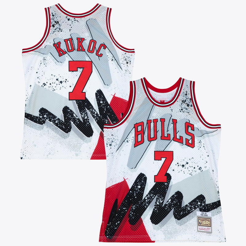 Chicago Bulls Mitchell & Ness Toni Kukoc 1995-96 Hyper Hoops Swingman Jersey - White