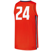 #24 Illinois Fighting Illini Nike Replica Basketball Jersey - Orange