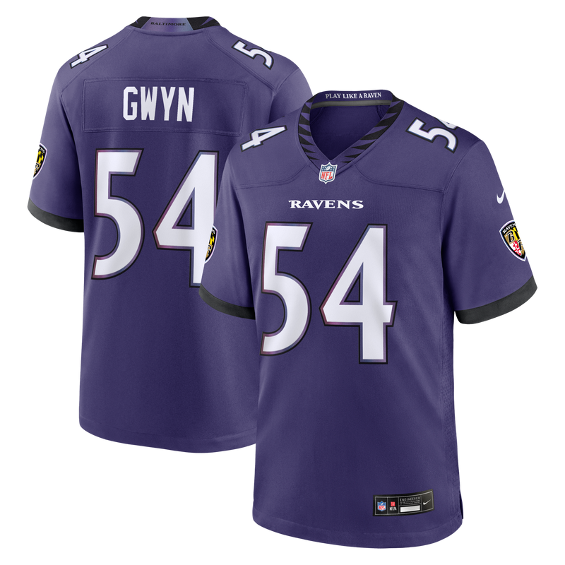 Baltimore Ravens Jovaughn Gwyn Nike Purple Team Game Jersey
