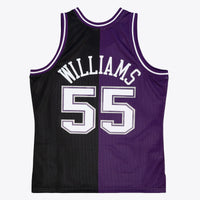 Sacramento Kings Mitchell & Ness Jason Williams 2000 Split Swingman Jersey - Black/Purple