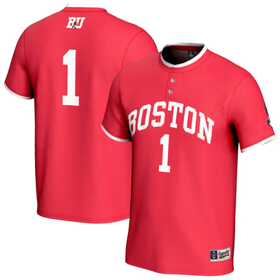 Boston University GameDay Greats Lightweight Collegiate Softball Fashion Jersey - Scarlet