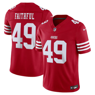 San Francisco 49ers The Faithful Nike Scarlet Team Vapor F.U.S.E. Stitched Limited Jersey