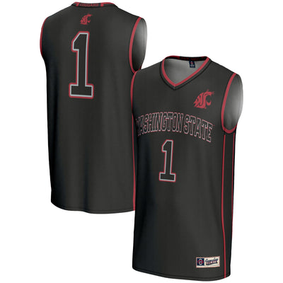 #1 Washington State Cougars GameDay Greats Lightweight Basketball Jersey - Black