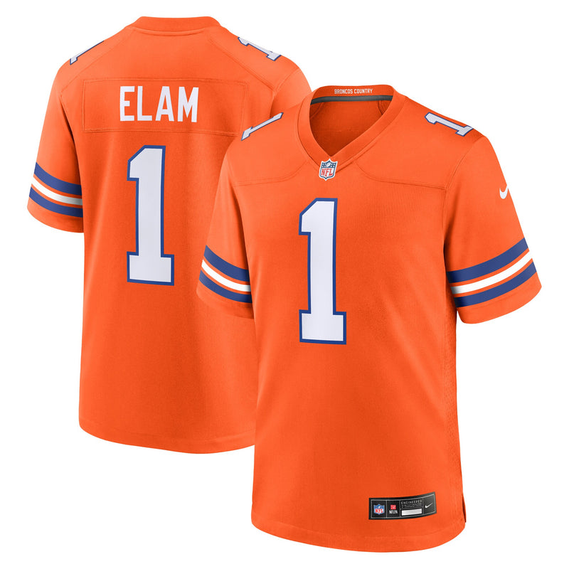 Denver Broncos Jason Elam Nike Orange Retired Player Alternate Game Jersey