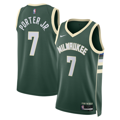 Milwaukee Bucks Nike Icon Edition Swingman Jersey - Hunter Green - Kevin Porter Jr.