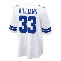 Dallas Cowboys Javonte Williams Nike White Game Jersey