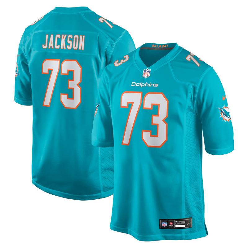 Miami Dolphins Austin Jackson Nike Aqua Game Jersey