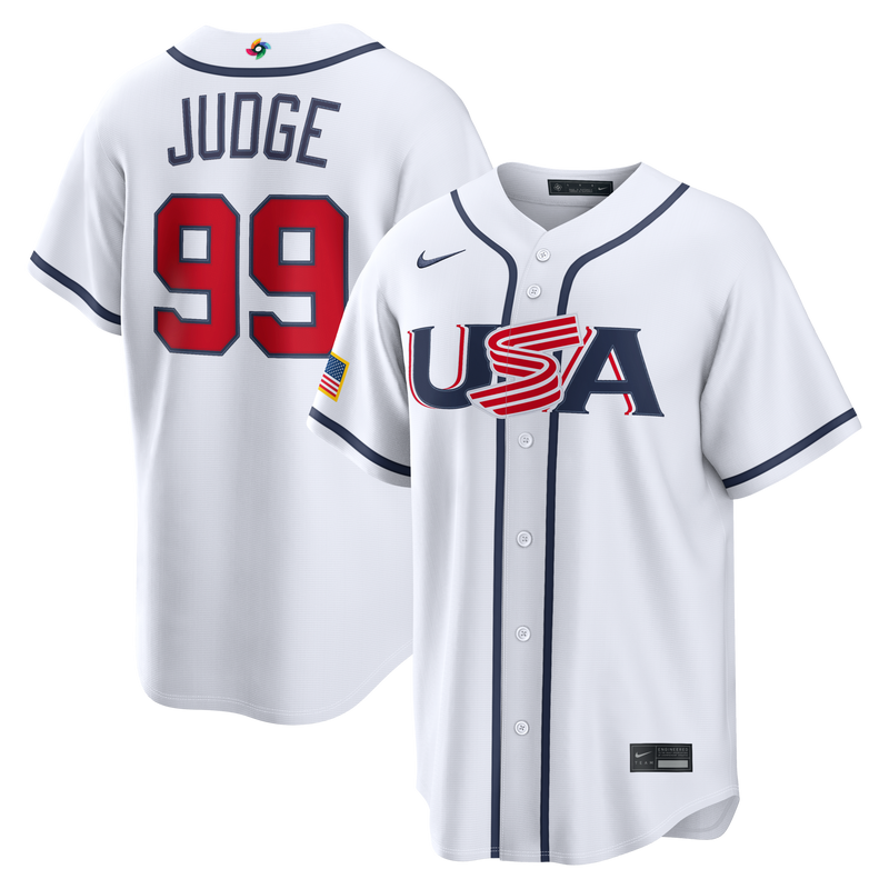 USA Baseball Aaron Judge Nike White 2026 World Baseball Classic Home Stadium Jersey