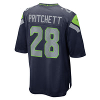 Seattle Seahawks Nehemiah Pritchett Nike College Navy Game Jersey