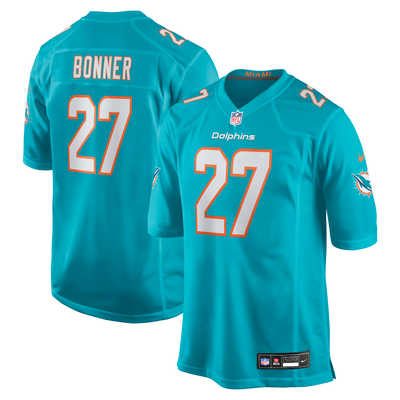 Miami Dolphins Ethan Bonner Nike Aqua Game Jersey