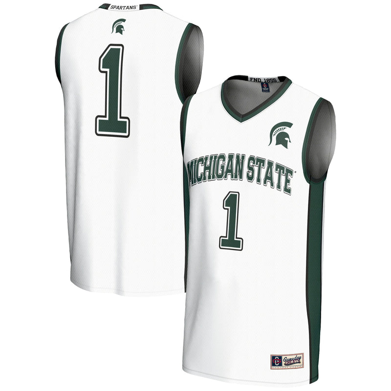 #1 Michigan State Spartans GameDay Greats Lightweight Basketball Jersey - White