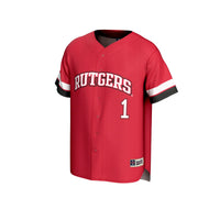 #1 Rutgers Scarlet Knights GameDay Greats Lightweight Collegiate Baseball Fashion Jersey - Scarlet