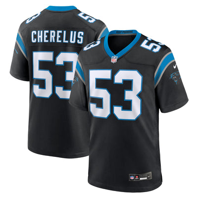 Carolina Panthers Claudin Cherelus Nike Black Team Game Jersey