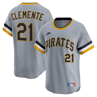 Pittsburgh Pirates Roberto Clemente Nike Gray Throwback Cooperstown Collection Limited Jersey