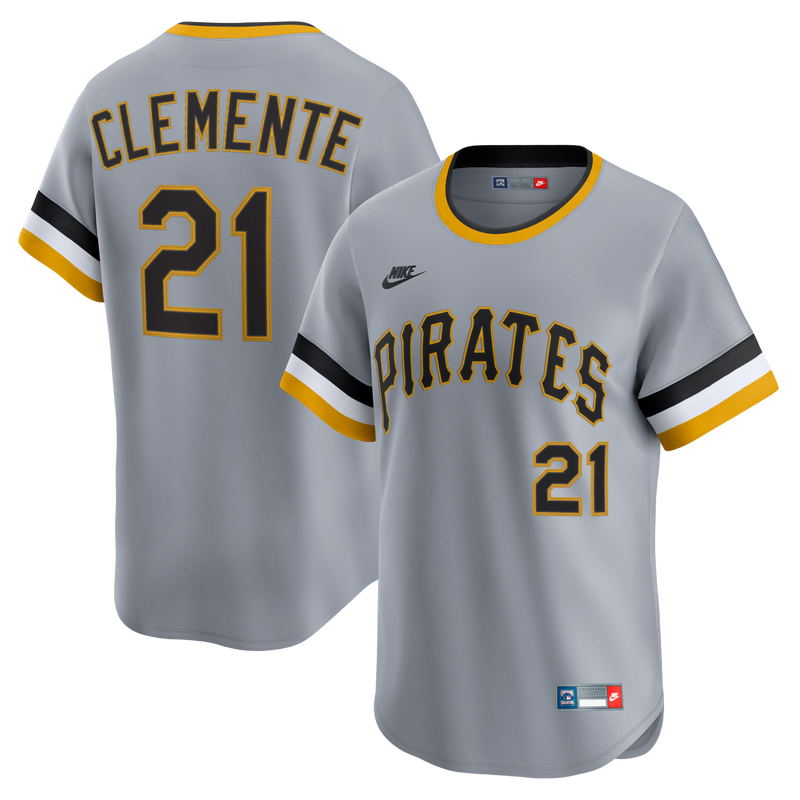 Pittsburgh Pirates Roberto Clemente Nike Gray Throwback Cooperstown Collection Limited Jersey