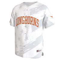 Texas Longhorns GameDay Greats Lightweight Collegiate Baseball Americana Fashion Jersey - White