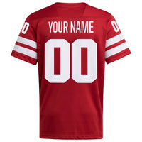 Nebraska Huskers adidas Custom Home Premier Football Jersey - Scarlet
