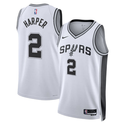 San Antonio Spurs Nike Association Edition Swingman Jersey NBA 2025 First Round Draft Pick - White - Dylan Harper