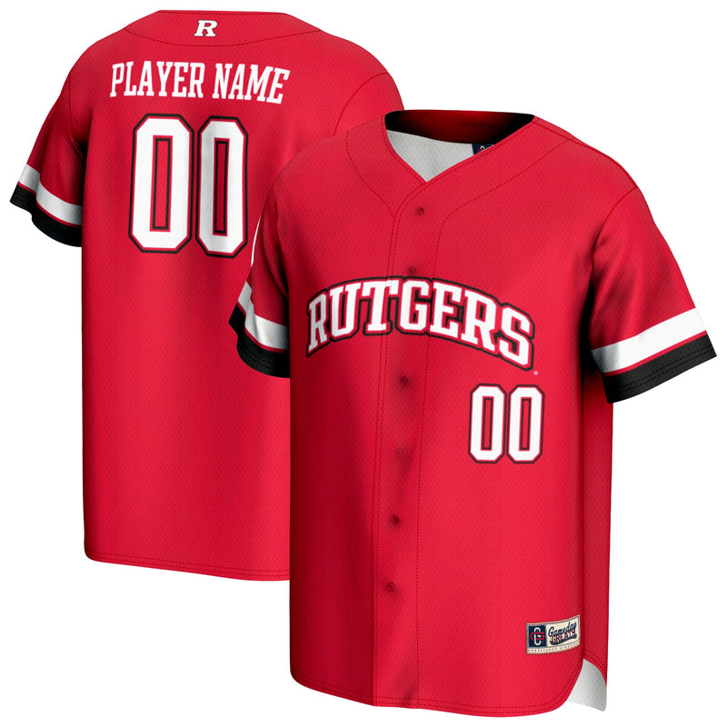 Rutgers Scarlet Knights GameDay Greats NIL Pick-A-Player Lightweight Baseball Jersey - Scarlet