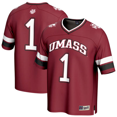 #1 UMass Minutemen GameDay Greats Lightweight Collegiate Football Fashion Jersey - Maroon