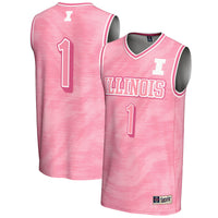 #1 Illinois Fighting Illini GameDay Greats Lightweight Basketball Jersey - Pink