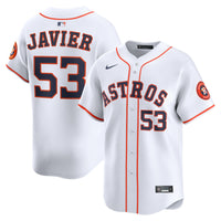 Houston Astros Cristian Javier Nike White Home Limited Player Jersey