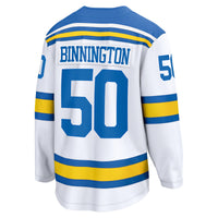 St. Louis Blues Jordan Binnington Fanatics White Away Breakaway Player Jersey