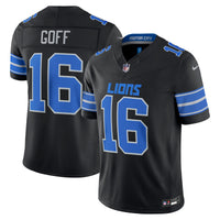 Detroit Lions Jared Goff Nike Black Alternate Vapor F.U.S.E. Stitched Limited Jersey