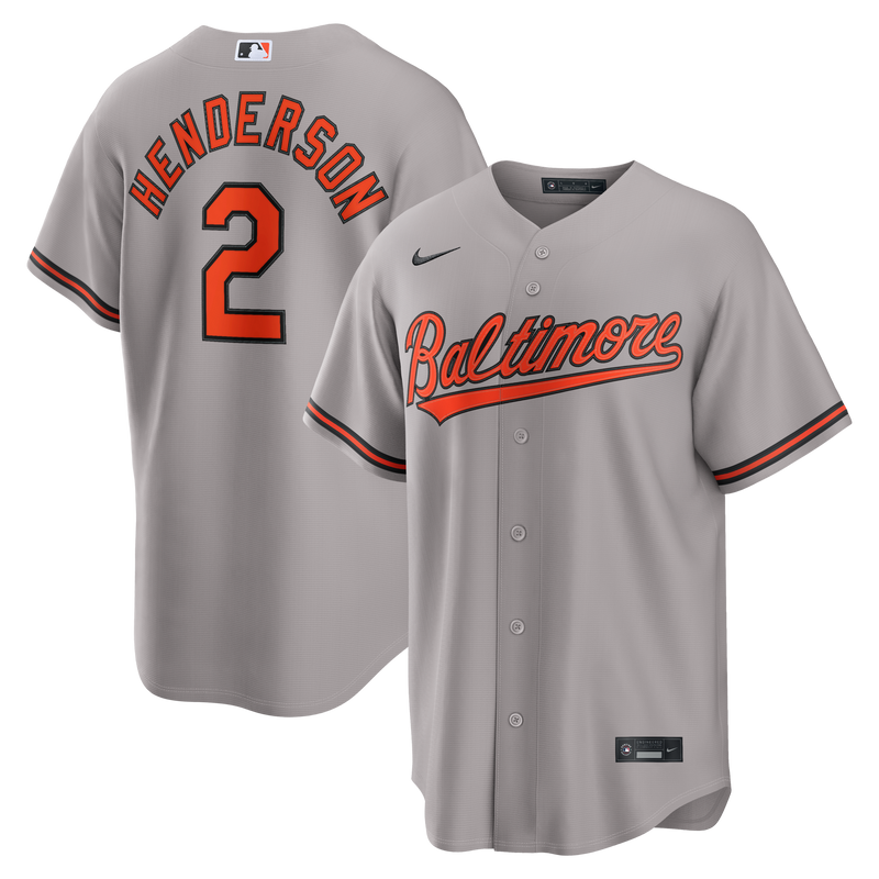 Baltimore Orioles Gunnar Henderson Nike Gray Road Replica Jersey