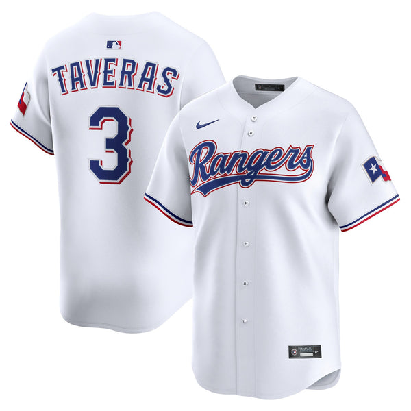 Texas Rangers Leody Taveras Nike White Home Limited Player Jersey