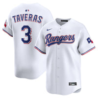 Texas Rangers Leody Taveras Nike White Home Limited Player Jersey