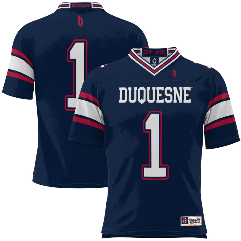 #1 Duquesne Dukes GameDay Greats Football Jersey - Blue