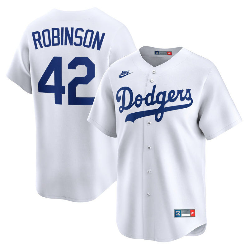 Brooklyn Dodgers Jackie Robinson Nike White Throwback Cooperstown Collection Limited Jersey