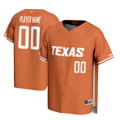 Texas Longhorns GameDay Greats NIL Pick-A-Player Lightweight Baseball Jersey - Burnt Orange