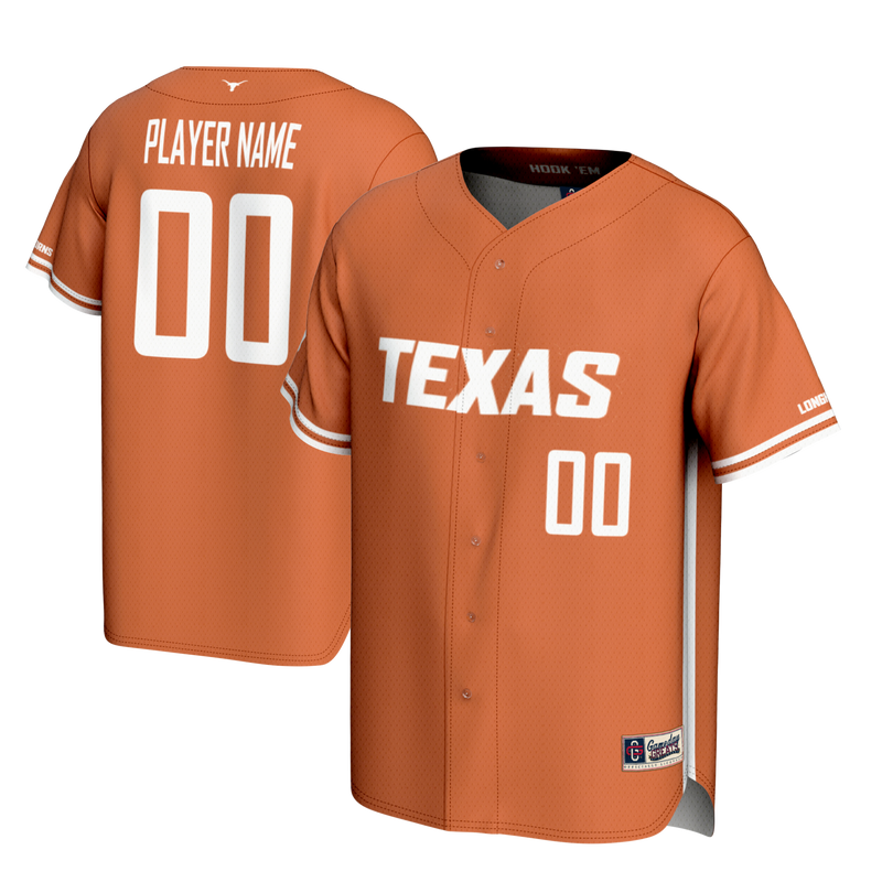 Texas Longhorns GameDay Greats NIL Pick-A-Player Lightweight Baseball Jersey - Burnt Orange