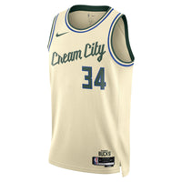 Milwaukee Bucks Nike 2025/26 City Edition Swingman Jersey - Cream - Giannis Antetokounmpo