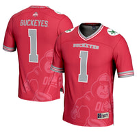 GameDay Greats #1 Scarlet Ohio State Buckeyes Icon Print Football Fashion Jersey