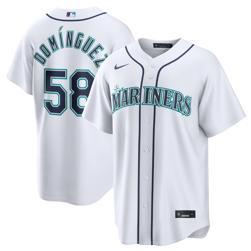 Seattle Mariners Seranthony Domínguez Nike White Home Replica Jersey