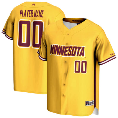 Minnesota Golden Gophers GameDay Greats NIL Pick-A-Player Lightweight Baseball Jersey - Gold
