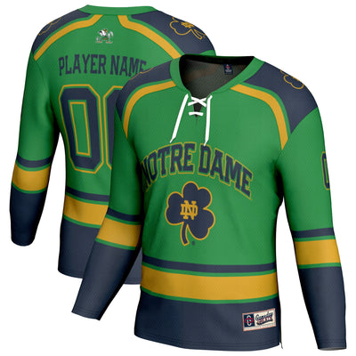 Notre Dame Fighting Irish GameDay Greats Lightweight Hockey NIL Pick-a-Player Fashion Jersey - Green