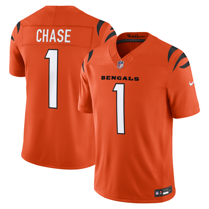 Cincinnati Bengals Ja'Marr Chase Nike Orange Alternate Vapor F.U.S.E. Stitched Limited Jersey
