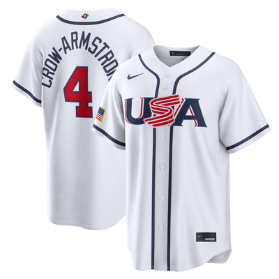 USA Baseball Pete Crow-Armstrong Nike White 2026 World Baseball Classic Home Stadium Jersey