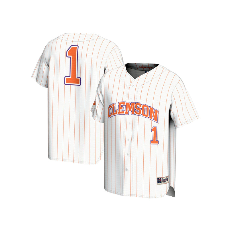 #1 Clemson Tigers GameDay Greats Lightweight Baseball Fashion Jersey - White