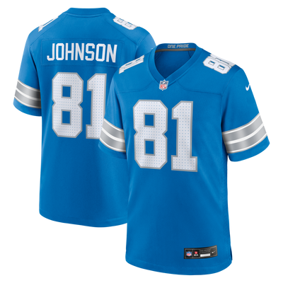 Detroit Lions Calvin Johnson Nike Blue Team Retired Game Jersey