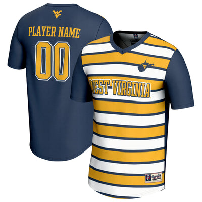 West Virginia Mountaineers GameDay Greats Collegiate Soccer NIL Pick-A-Player Fashion Jersey - Navy/Gold