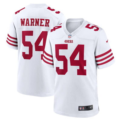 San Francisco 49ers Fred Warner Nike White Team Game Player Jersey
