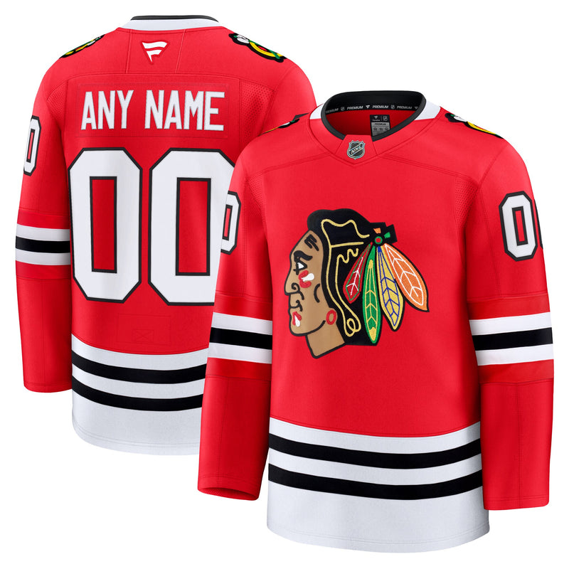 Chicago Blackhawks Fanatics Red Home Premium Custom Jersey