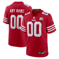 San Francisco 49ers Nike Scarlet 80th Anniversary Custom Game Jersey