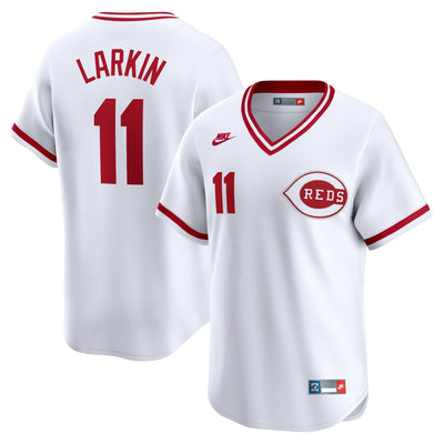 Cincinnati Reds Barry Larkin Nike White Throwback Cooperstown Limited Jersey
