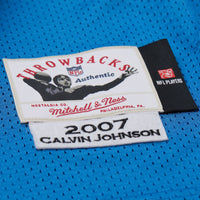 Detroit Lions Calvin Johnson Mitchell & Ness Blue 2007 Authentic Throwback Retired Player Jersey